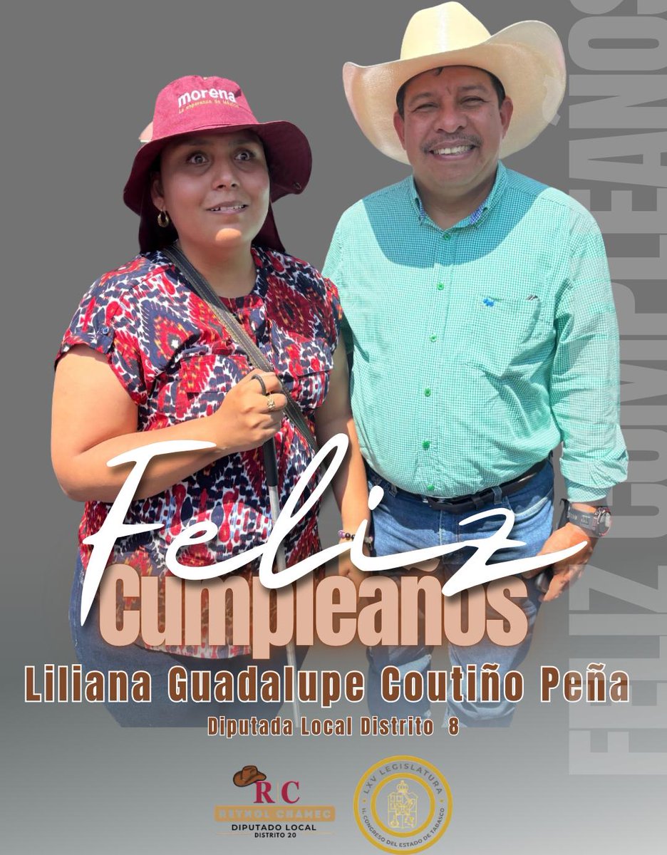 reynolchamec's tweet photo. ¡Feliz cumpleaños compañera y amiga Diputada Liliana Coutiño! Que este nuevo año de vida esté lleno de mucho éxito, salud y celebración.
Un fuerte abrazo.
#Morena
#Distrito20
#Sierratabasqueña
#Chamecdiputadolocal https://t.co/CKwF4aQWCu