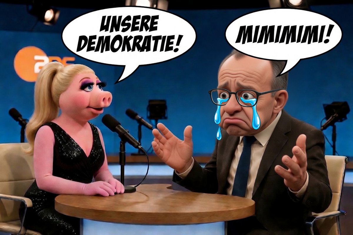 MarkusHane43847's tweet image. Heulsuse Merz heute bei Miosga #Satire #keinMitleid #Merzmussweg #schautkeiner
