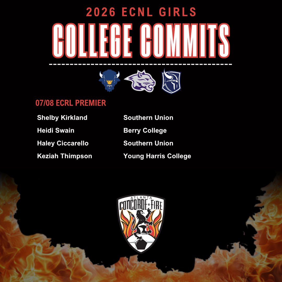 ConcordeSoccer's tweet photo. Big congratulations to our 2026 ECNL Girls! ⚽️

24 commits and counting—your dedication, resilience, and love for the game have earned you the next opportunity to compete at the collegiate level.

These are the college destinations for our 2026 ECNL Girls! @ECNLgirls 

#cf4life🔥 https://t.co/FZGIgfqqhN