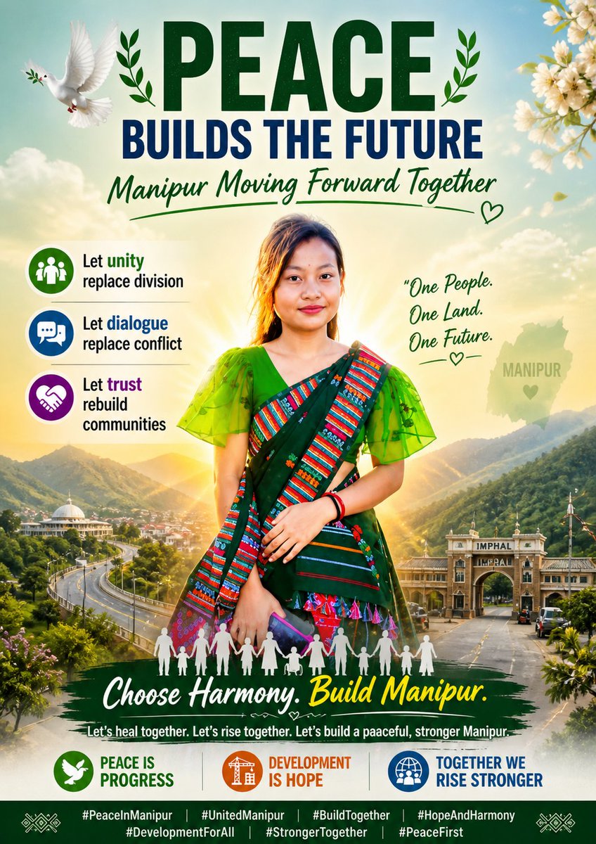 juni395819's tweet image. Choose harmony. Build Manipur. When people stand together, peace becomes progress and hope becomes reality. 🌏
#OneFuture #StrongerTogether #PeaceInManipur #BuildTogether #HopeAndHarmony