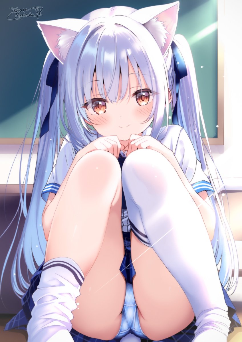 「「……まだ、帰っちゃダメ」 ツインテねこ耳ちゃんと放課後の時間 差し込む光 髪の」|火村 モリタカ＠/5月COMITIA144（B51a)/その次は神戸かわさき10のイラスト
