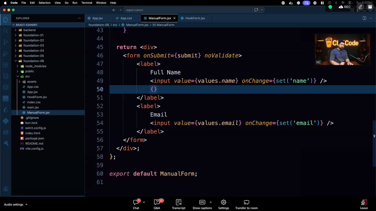 iamsaurabhr's tweet image. Completed a productive weekend with the @ChaiCodeHQ webdev cohort.

Covered topic including controlled forms, React form handling, TanStack, writing frontend service layers and working with Axios by @Hiteshdotcom sir 🔥

#chaicode #webdev #react
