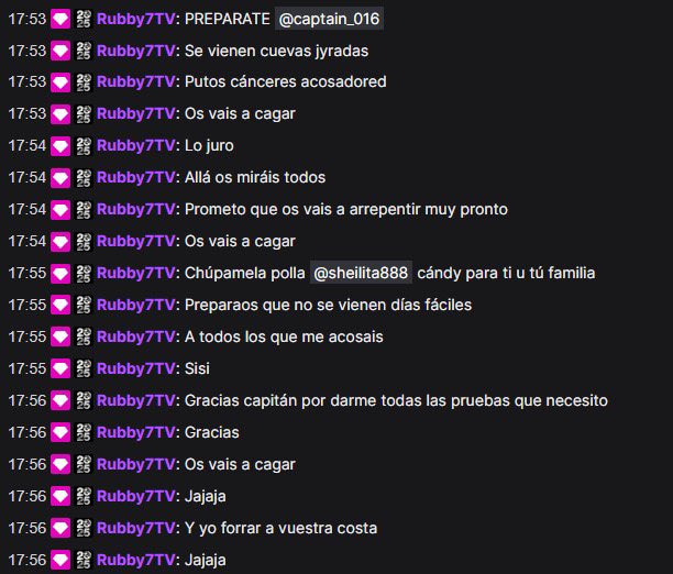 Captain_016_'s tweet photo. Vaya acosador TTBlue / Rubby7 que se dedica a ir a otros canales a insultar y amenazar 
🤡 https://t.co/UvXjriGy7G