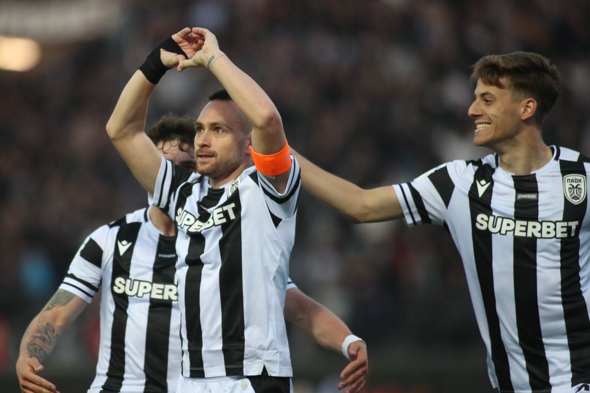 PAOK_FC's tweet image. #Photos Στο 80' ο ΠΑΟΚ προηγείται με 3-1 στο ντέρμπι. #PAOKOLY #StoiximanSuperLeague #Playoffs #slgr #OurWay