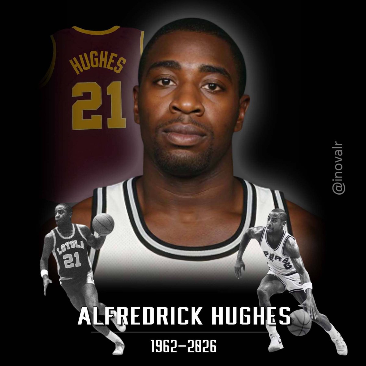 inovalr's tweet photo. Rest in Peace "Rick" #β£2β£1β£π.
Alfredrick Hughes πΊπΈ 1962-2026 #DEP #RIP π
1Γ π #NBA
#PaulRobesonHS @LoyolaRamblers @spurs #FabrianoBasket #RockfordLightning #ChicagoExpress #DaytonWings #LouisvilleShooters #FortWayneFury @IraklisBc #QuadCityThunder #MontrealDragons
1/2 https://t.co/plUX9pVStv