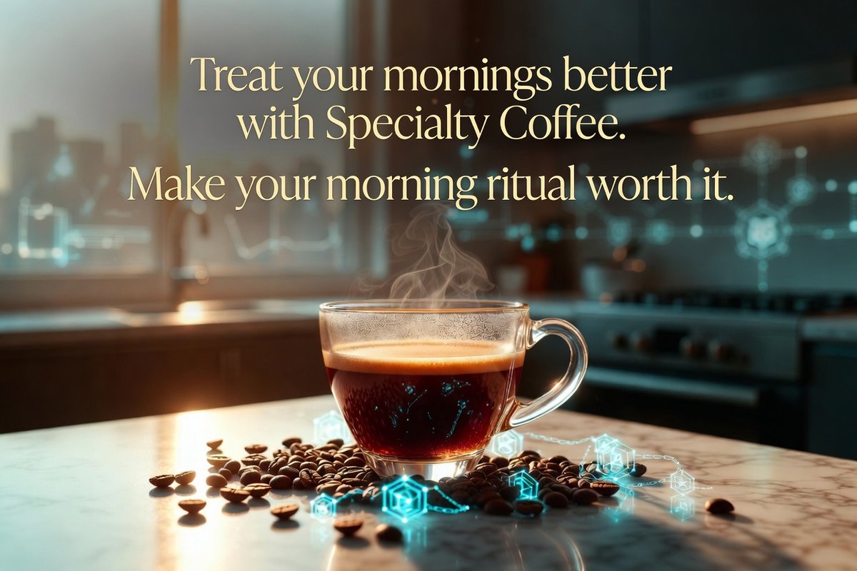 bullishblends's tweet image. Foreseen. Foretold. Envisioned.
The Future of Coffee is On-Chain. Source Coffee is the Signal.

Treat your mornings better with Specialty Coffee. Make your morning ritual worth it.