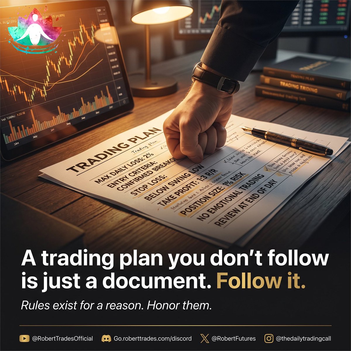 robertfutures's tweet image. Do you follow your trading plan — every single day?

#propfirm #tradingrules #daytrader