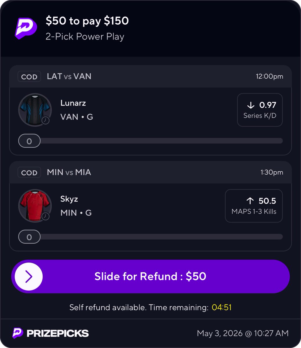 FitzDFS's tweet image. Sunday COD 🎯

My legacy is on the line. We’ll be seein 👀

#Esports #CS2 #PrizePicks