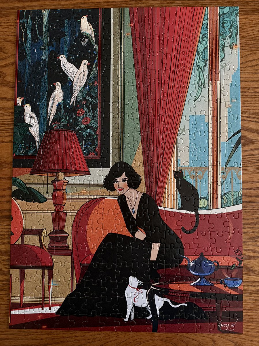 nicolesylvie's tweet image. Jigsaw puzzle #9 for 2026. Buffalo Games 300 piece Laura El “Ophelia” #jigsawpuzzle #mindfulness #peace #brainchallenge