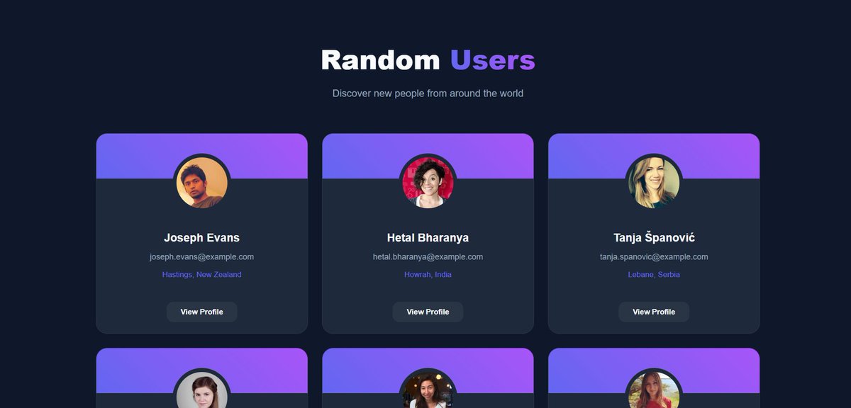 SaurabhJag004's tweet image. Quick project update: Random User Cards! 🃏

Used React to fetch real-time data from freeAPI and render it dynamically. Focused on mapping through data and building a clean, responsive layout.

Progress feels good! 💻🔥
Live link👇
#Programming #ReactJS #API #WebDevelopment