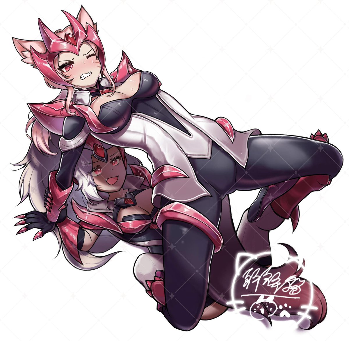 FOXYACAT's tweet photo. *commission*

#Ahri #Nidalee 
#leagueoflegends https://t.co/8EvcFY4BR1