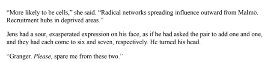 over a month later and i still laugh every time i reread PJL because no one clocked the covert six seven