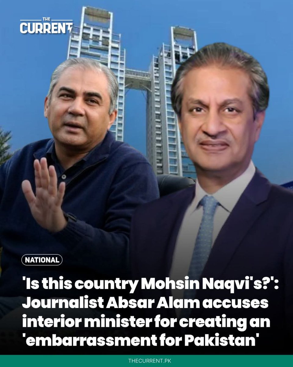 stickwithchick's tweet image. The dispute has drawn in prominent figures, including journalist &amp;amp; former PEMRA chief Absar Alam and Interior Minister Mohsin Naqvi with Alam accusing Naqvi, in a YouTube vlog, of using establishment’s name for his own means.
Details in first comment 👇️
#TheCurrent #LatestNews
