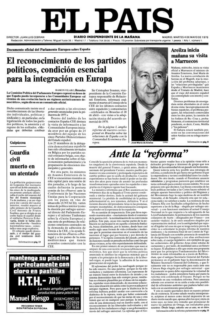 Juanjo_Toledo's tweet image. 📅 #TalDíaComoHoy, 4 de mayo:

📰 Nace ‘El País’ (1976)
🇪🇸 Aznar, presidente por 1ª vez (1996)
🗳️ Pablo Iglesias deja la política (2021)
🌍 Día de Star Wars
🚒 Día Internacional del Bombero

#Efemérides #TGR 📻🎙️