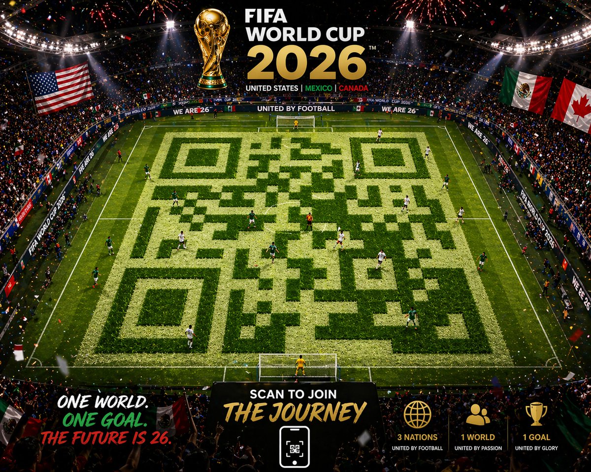artvizual's tweet image. Worldcup Football Field QR code #worldcup #football #qrcode
