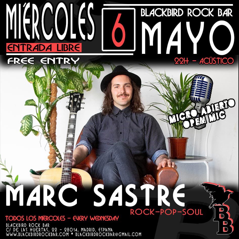 Blackbirdrockba's tweet image. Los conciertos de esta semana: LUNES 4 @mrblackcountryrock , MARTES 5 @beatles.4u (Banda), MIÉRCOLES 6 @marcsastregamero (#microabierto), JUEVES 7 @cristiandelcorral , A las 22h! Reservas por MD en rrss o al mail blackbirdrockbar@gmail.com ! #rock #blackbirdrockbar #madrid