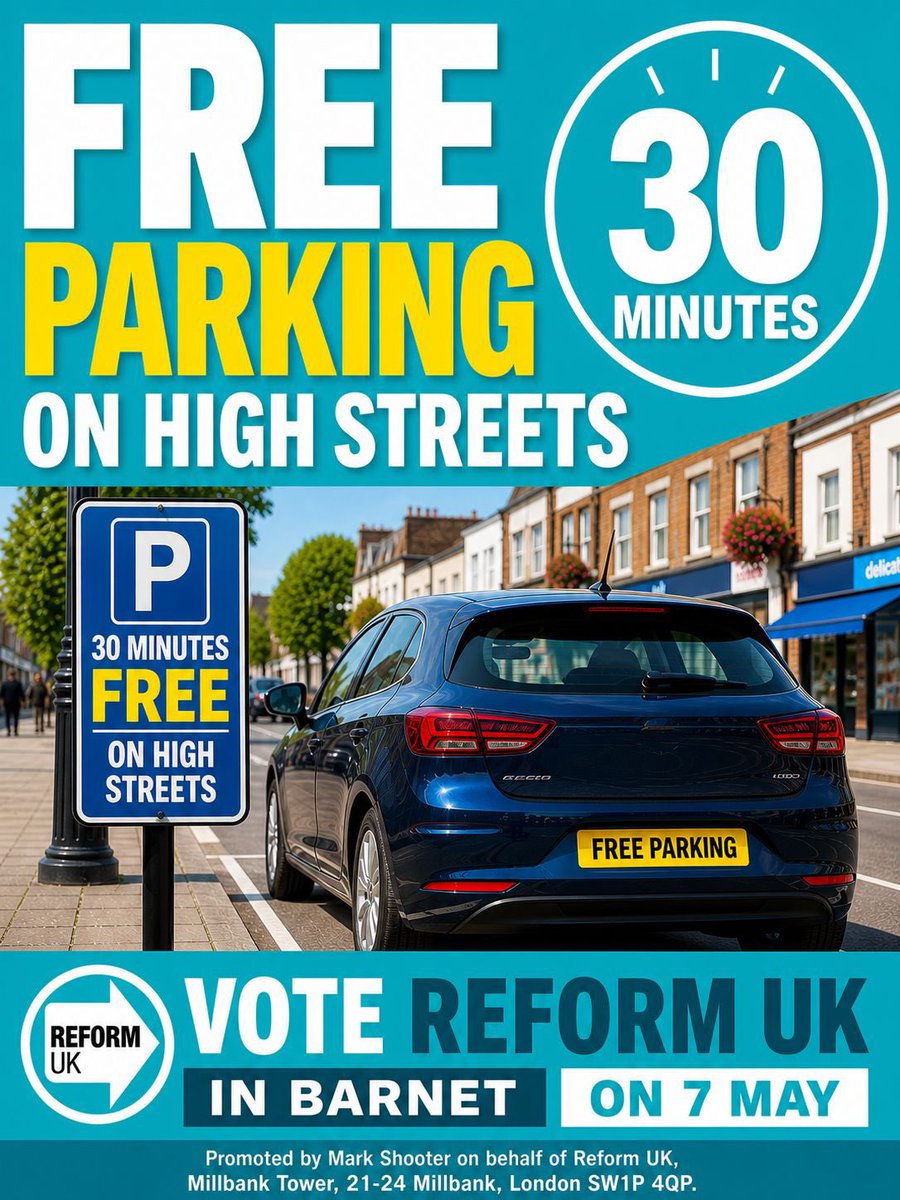 Adrian_Kitching's tweet photo. Vote Reform UK on 7th May @ReformUKBarnet @Vote_ReformUK_ #london #politics https://t.co/k07iajMGop