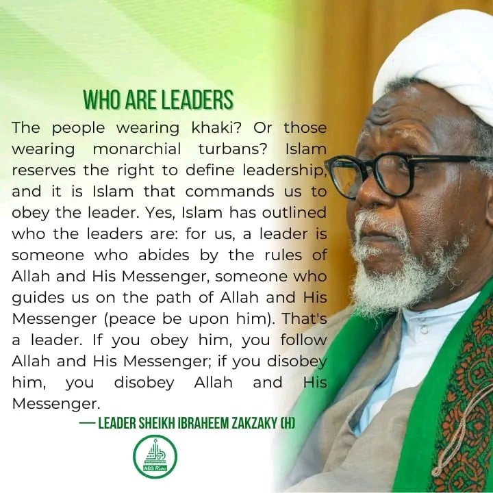 –Leader Sheikh Ibraheem Zakzaky (H).

#ShaikhZakzaky
#IslamicMovement 

ABS Radio English