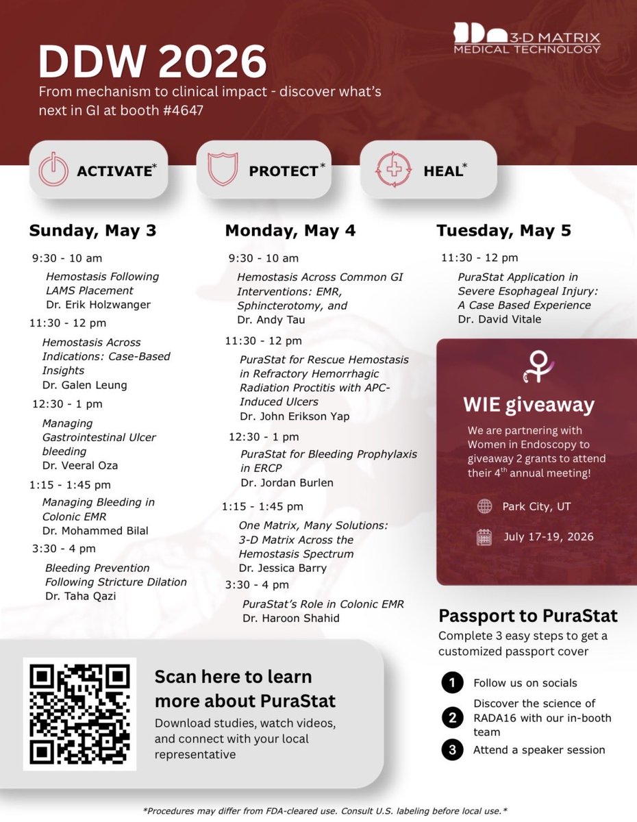 3DMatrixNA's tweet photo. We are having a great time at #DDW2026! Make sure to stop by booth #4647 to hear some amazing talks in the booth and to participate in our two giveaways! 

@WomeninEndo @DDWMeeting https://t.co/hFoBAVWQbn