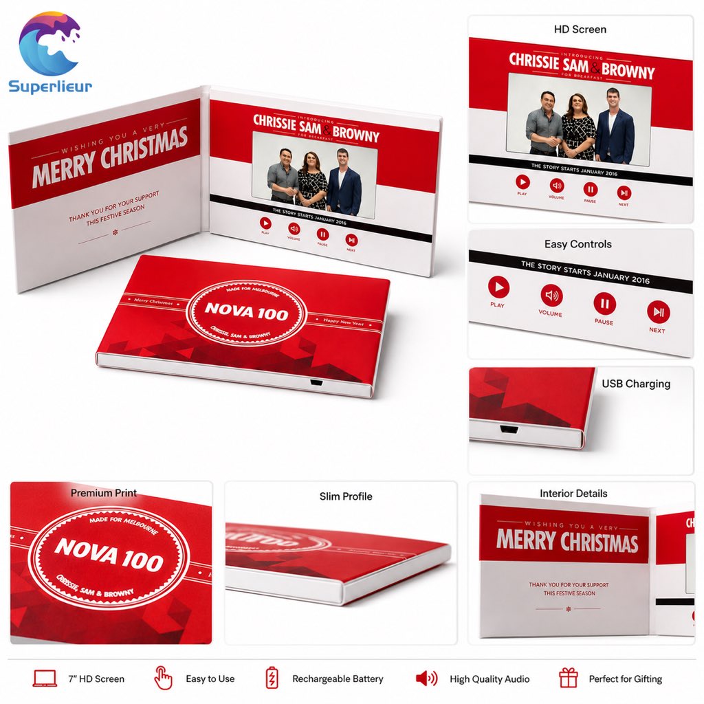 Superlieur2026's tweet image. Elevate your brand’s first impression with our premium Video Greeting Cards. High-definition screens meet luxury print, creating an unforgettable unboxing experience for your VIP clients.
 #VideoBrochure #LuxuryMarketing #DirectMail #Innovation #BrandExperience
