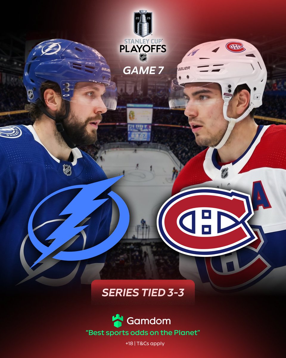 gamdomsport's tweet image. #Lightning and #Canadiens dragged each other through 6 brutal games, and now it all comes down to one. 

The lone Game 7 of the first round, fueled by pure America vs Canada hostility. 🇺🇸 🇨🇦

This one’s going to get CHIPPY fast. 😎