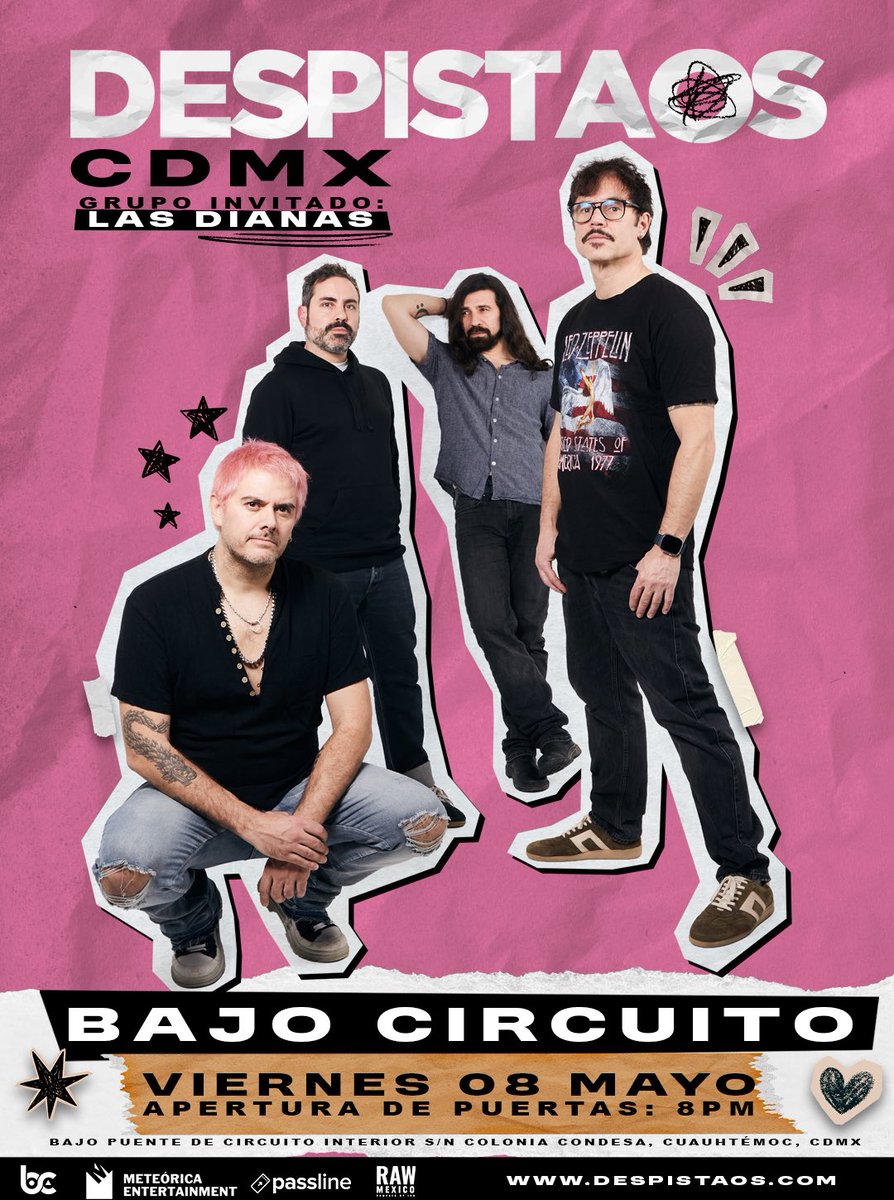 meteoricamusic's tweet photo. Después del bolazo de ayer en @sonorama_rddmex los @Despistaos tenían una sorpresa!! Nueva fecha en #México!! VIERNES 8 DE MAYO @Elbajocircuito #CDMX !! Entradas YA DISPONIBLES en @PasslineMexico !! https://t.co/SKf2vsoSla