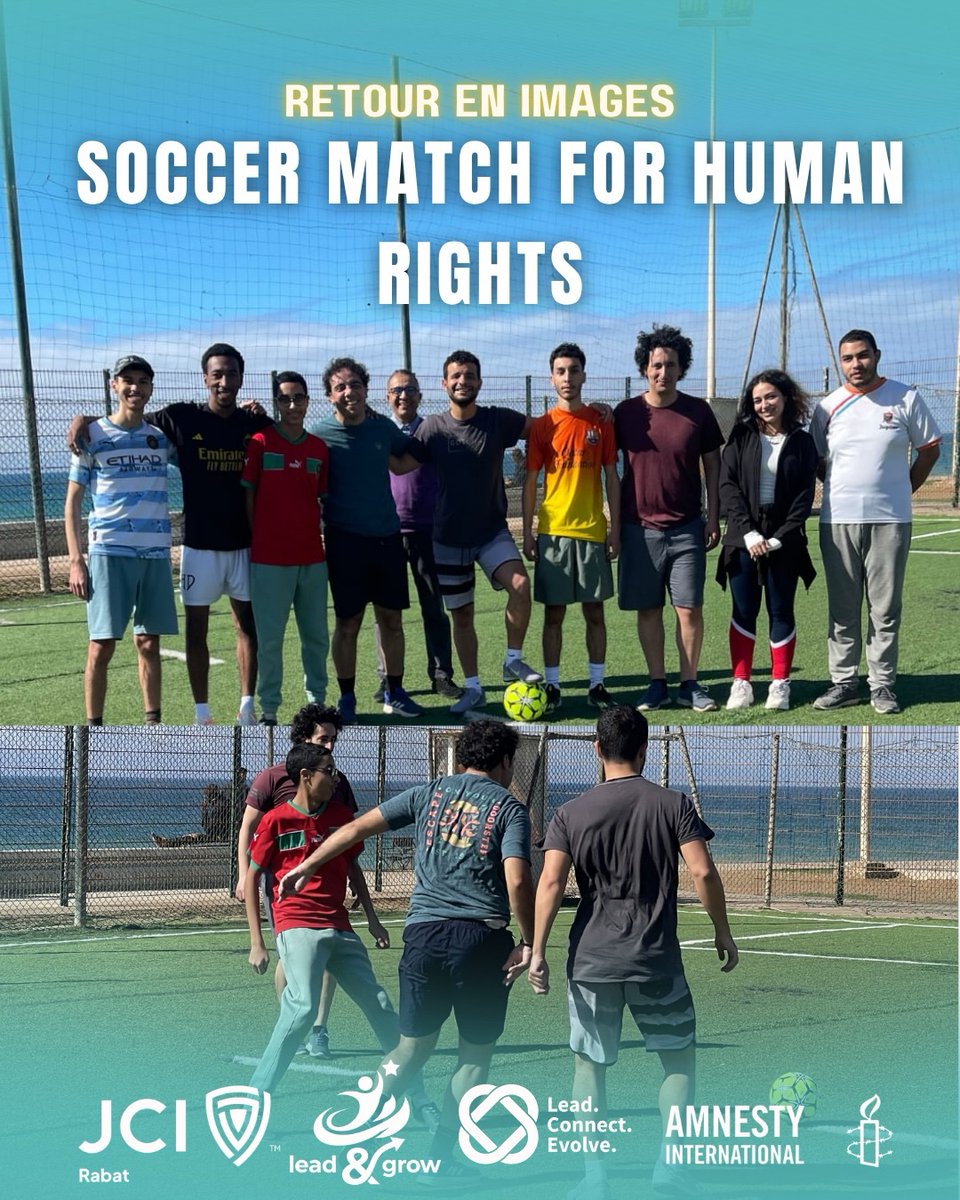 JCI_RABAT_'s tweet photo. Looking back at these moments from our match on March 14th. There’s something special about the hustle on the field when it’s fueled by a shared commitment to human rights.

Shoutout to our partners and every player who brought their A-game for the cause!

#JCIRabat #JCI https://t.co/lWSbYbNoHP