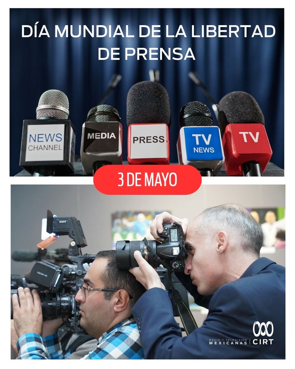 cirtmx's tweet photo. En el marco del Día Mundial de la Libertad de Prensa, reafirmamos la importancia de garantizar el ejercicio libre, responsable y plural del periodismo.

La libertad de expresión y el acceso a la información son pilares fundamentales para el fortalecimiento de una sociedad democrática e informada.