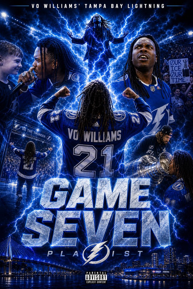 thisisvo's tweet photo. BOLTS NATION! It’s GAME 7 of Round 1 in the Stanley Cup Finals. We need you more than ever! Here is my official pregame hype list of songs that tell OUR story. 

Load them up on your fave platforms to enjoy music. And let’s get ready for GREATNESS!!

LETS GO LIGHTING!!! #Gobolts https://t.co/W8AnQw4xNL