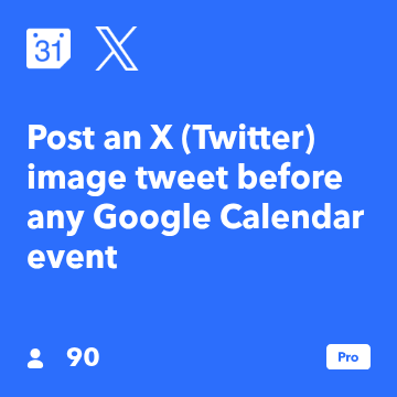 PunkRckProfssor's tweet photo. Recommended Recipe by Google Calendar: Post an X (Twitter) image tweet before any Google Calendar event https://t.co/Fk4Q2Dmb1p https://t.co/qc0x5QF9WE