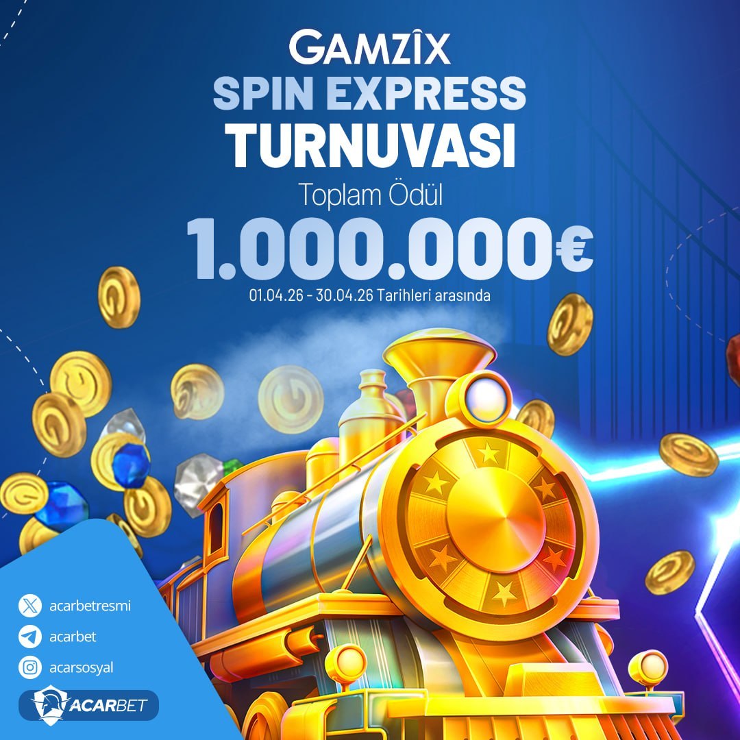 🚂 Gamzix Spin Express ile büyük ödül için hazır mısın? 🤑 1.000.000€ ödül trenine atla, heyecan ve kazanç dolu bir yolculuğa çık! Eğlencenin zirvesine tırmanmak için hemen katıl! 🎉 Yorum yap, şansını paylaş! #Acarbet #KazançTreni #HeyecanDoluAnlar