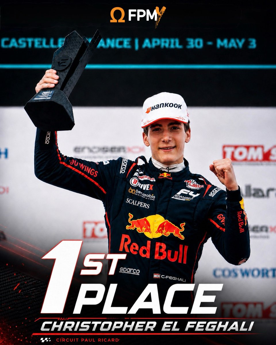 fpm_youth's tweet photo. Lebanese youth, Lebanese hope. 🇱🇧
Christopher El Feghali takes 1st place at Paul Ricard. 🏆🔥
#fpmy https://t.co/Wxjp28qFmz