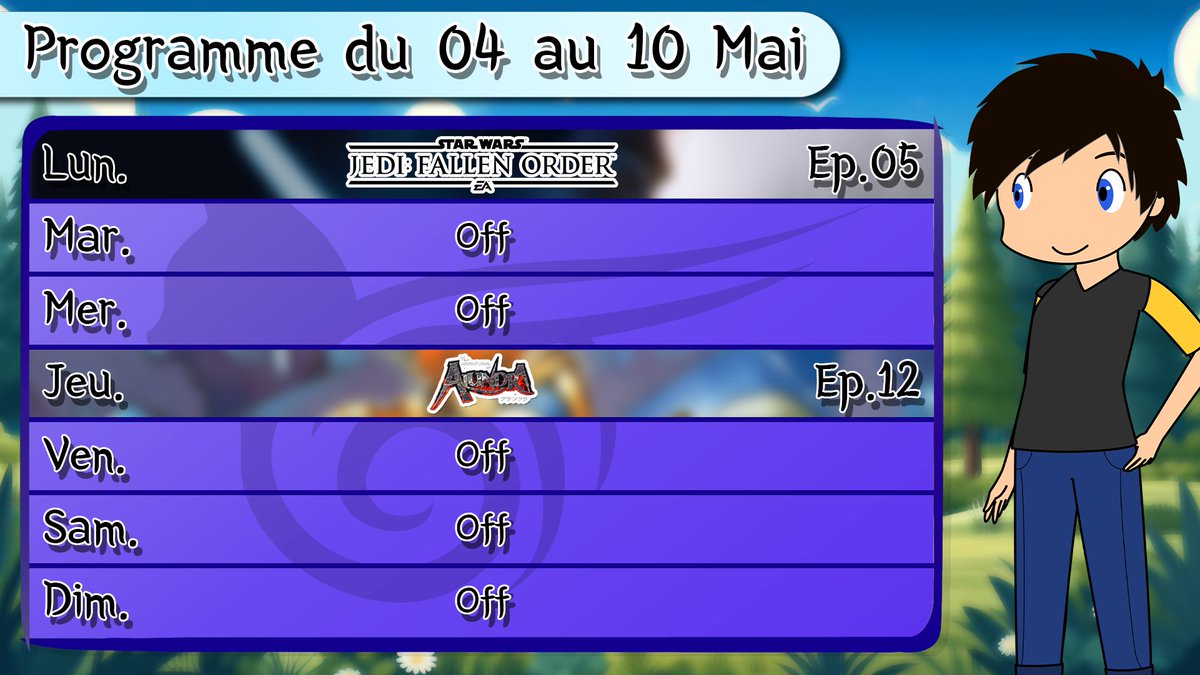 NeoSilfra's tweet photo. Programme des jeux en live pour la semaine !

Niveau horaire, le live commence à 20h30 pour un minimum de 3h !

Et toujours au même lien : https://t.co/qAZqmj55Ba https://t.co/ShAU2YxLEG