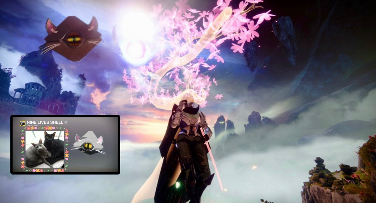 MsHUNTERstood's tweet photo. @DestinyTheGame Forever the Nine Lives shell in memory of two halves of my 🖤🩶, either default shader or Field Alert with the Two of Hearts projection https://t.co/yNw3iaAwu7
