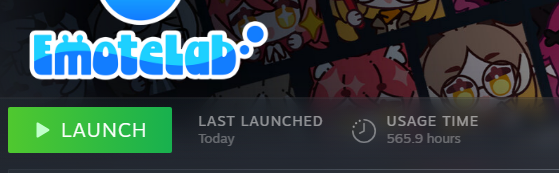 Darusaido's tweet photo. it certainly doesnt feel like i've already spent nearly 600 hours on EmoteLab 😅 https://t.co/2LarVnw8lf