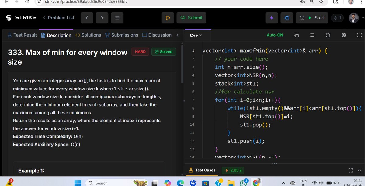 OmPrakash_cpp's tweet image. Learned Deque and solved key problems today 💻
Sliding Window Maximum &amp;amp; Max of Minimum for every window size.
#DSA #Deque #SlidingWindow #Coding #ProblemSolving