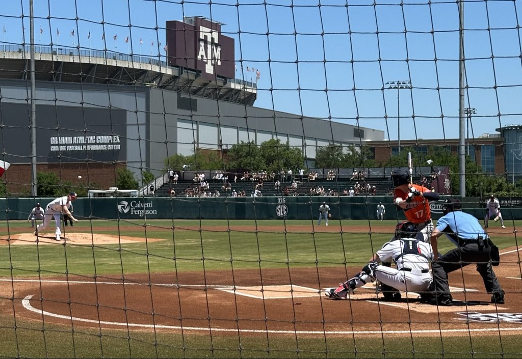 aggieprez's tweet photo. #FirstPitch @aggiebaseball takes on auburn on a sunny Sunday afternoon! #ThirdTimeTheCharm ##BTHOauburn #Whoop https://t.co/dKTg3EKKvl