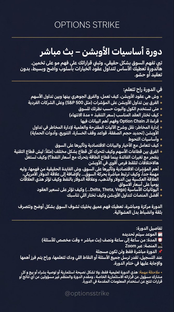 Options Strike - السوق الأمريكي tweet media