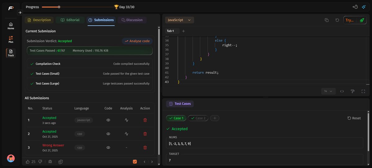 Rohank_3's tweet image. Day 73 progress 💻

DSA-focused day

solved:
- Get Watched Videos by Your Friends
- 4 Sum

staying consistent 🚀

#LearningInPublic #dsa #javascript