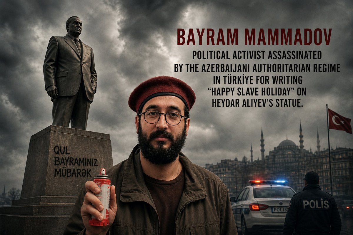 MemmedliQulu85's tweet image. Today marks the anniversary of Bayram Mammadov’s killing.
A voice of dissent silenced for an act of protest.
His courage still echoes louder than repression.
Remember his name.
#BayramMammadov #HumanRights #Freedom for Azerbaijan.

Stop dictatorship.

İlham Aliyev is dictator.