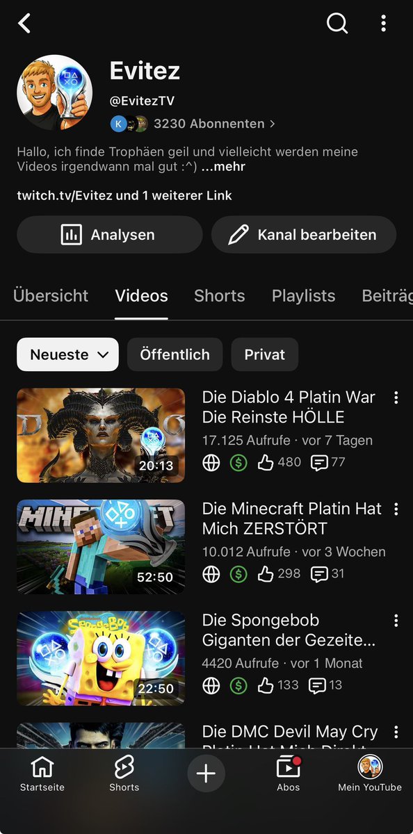 EvitezYT's tweet photo. 2 Videos hintereinander mit über 10.000 Aufrufen auf YouTube! 🎉
Danke für den Support! 🙌🏻
#youtube #playstation #platinumtrophy #trophyhunt https://t.co/dQrvtm3vjq