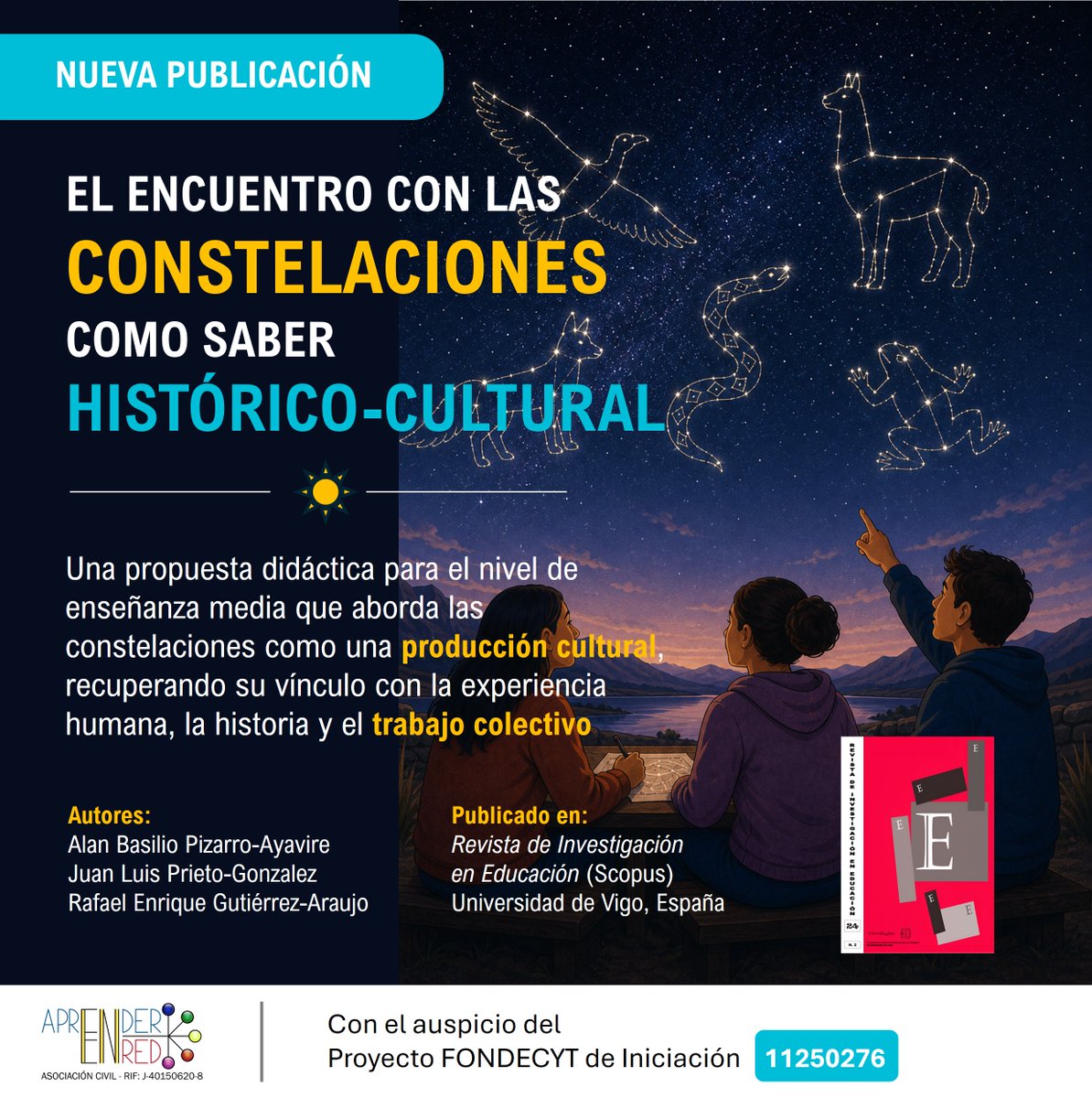 aprender_en_red's tweet photo. 📢 Nueva publicación de Aprender en Red
“El encuentro con las constelaciones como saber histórico-cultural”
Una propuesta didáctica que revaloriza las constelaciones como producción histórico-cultural y promueve el trabajo colectivo en el aula.

🔗 https://t.co/MWgdo69XEV https://t.co/Qqm4w8retn