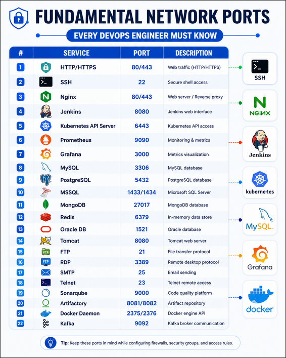 twtayaan's tweet photo. Fundamental Network Ports for DevOps Part-1 👇 https://t.co/a2CWTIUjmc