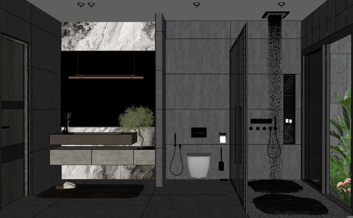 A bathroom that feels like a private retreat 🌿 CGI by <a href="/SDSbyNeha/">Neha</a> 

#cgi #render #visualization #smartdesignsstudio #archviz