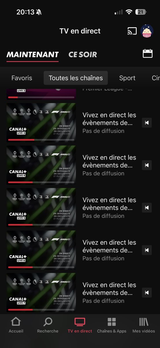 glenn_lb_'s tweet photo. @i_nueve9 Sur canal + live 3 
C’est dans la liste de toutes les chaînes vers le bas https://t.co/GOj2LLihSy