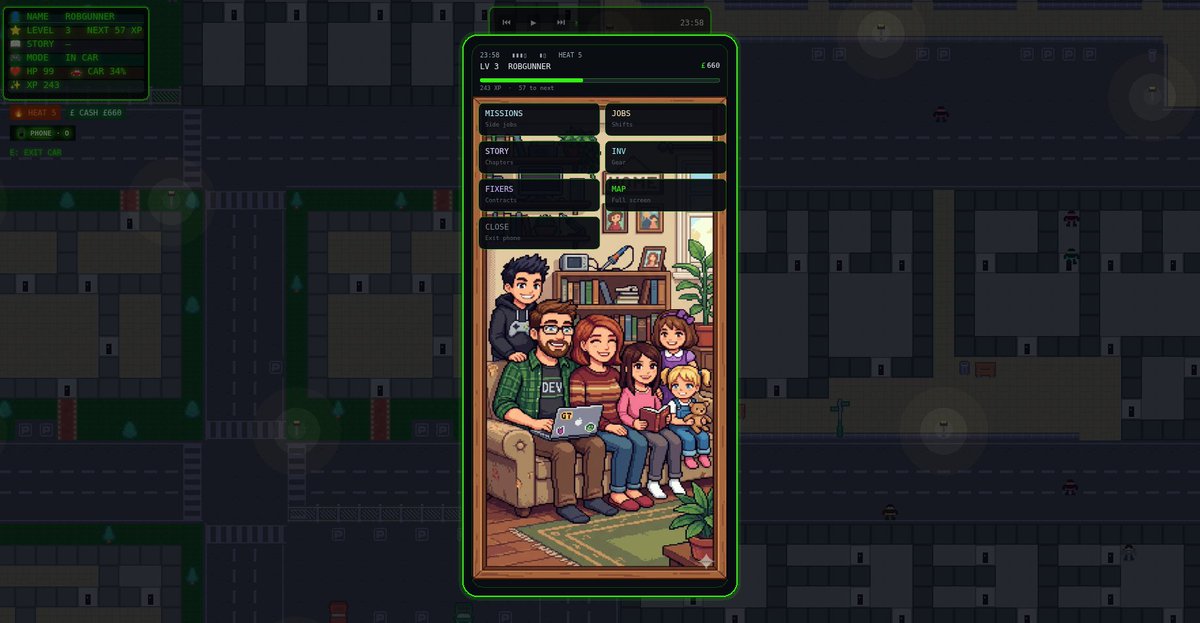 robgunner75's tweet image. Been working and must be honest playing most of the day, fixed some mission bugs, improved some story and normal missions, game play is smooth and I love playing it roanjacity.online #IndieGame #IndieDev #IndieGameDev #GameDev #Devs #SoloDev #Developer