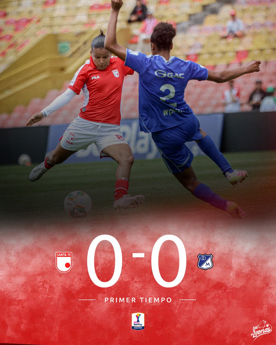 LeonasSantaFe's tweet image. ⏱️45+’ ¡Termina la primera parte en El Campín!

Santa Fe 0-0 Millonarios

#Leonas