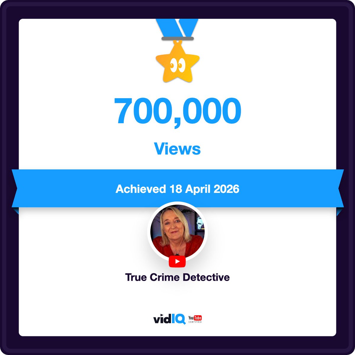Caroline_writes's tweet image. I still get nervous when I upload a new video, and 700,000 views is surreal. I love creating YouTube videos and talking all things true crime. THANK YOU for your support. 🥰💖💃💃💃🥳🥳🚓🚨 (Link in comments) #youtube #truecrime