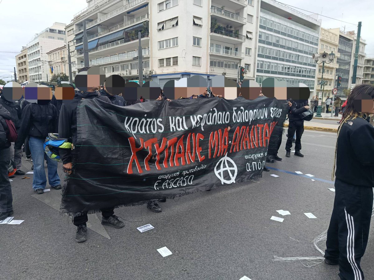 a_p_Ascaso's tweet image. Ανταπόκριση από την διαδήλωση για την εργατική Πρωτομαγιά στην Αθήνα και την συμμετοχή μας στο πλαίσιο του κοινού καλέσματος των αναρχικών συλλογικοτήτων Francisco Ascaso, Απόπειρα και Libertatia (συλλ. για τον ελευθεριακο κομμουνισμό).
#antireport