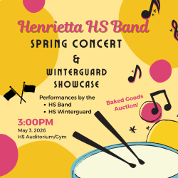 henrietta_isd's tweet image. Make plans to join us for the HHS Band Spring Concert on May 3!  The public is invited and admission is free—come enjoy an afternoon of great music and support our talented students! #GoldStandard